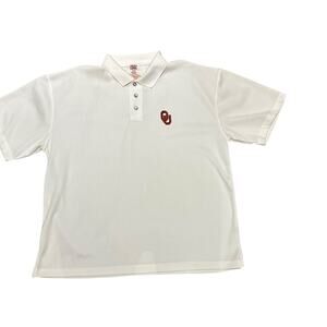 OU University of Oklahoma Men’s XL White Polo Shirt with Red Logo